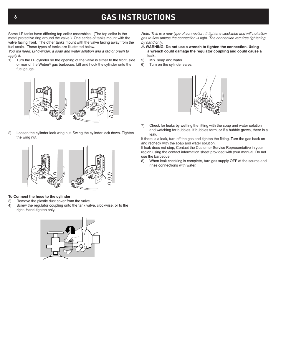 Gas instructions | weber 42372 User Manual | Page 6 / 32