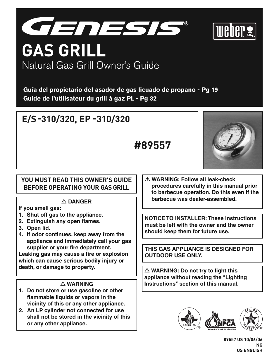 weber E/S-310/320 User Manual | 48 pages