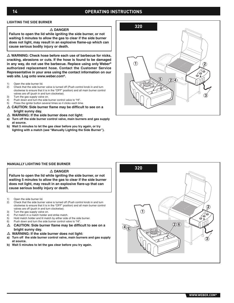 Operating instructions | weber E/S-310/320 User Manual | Page 14 / 48