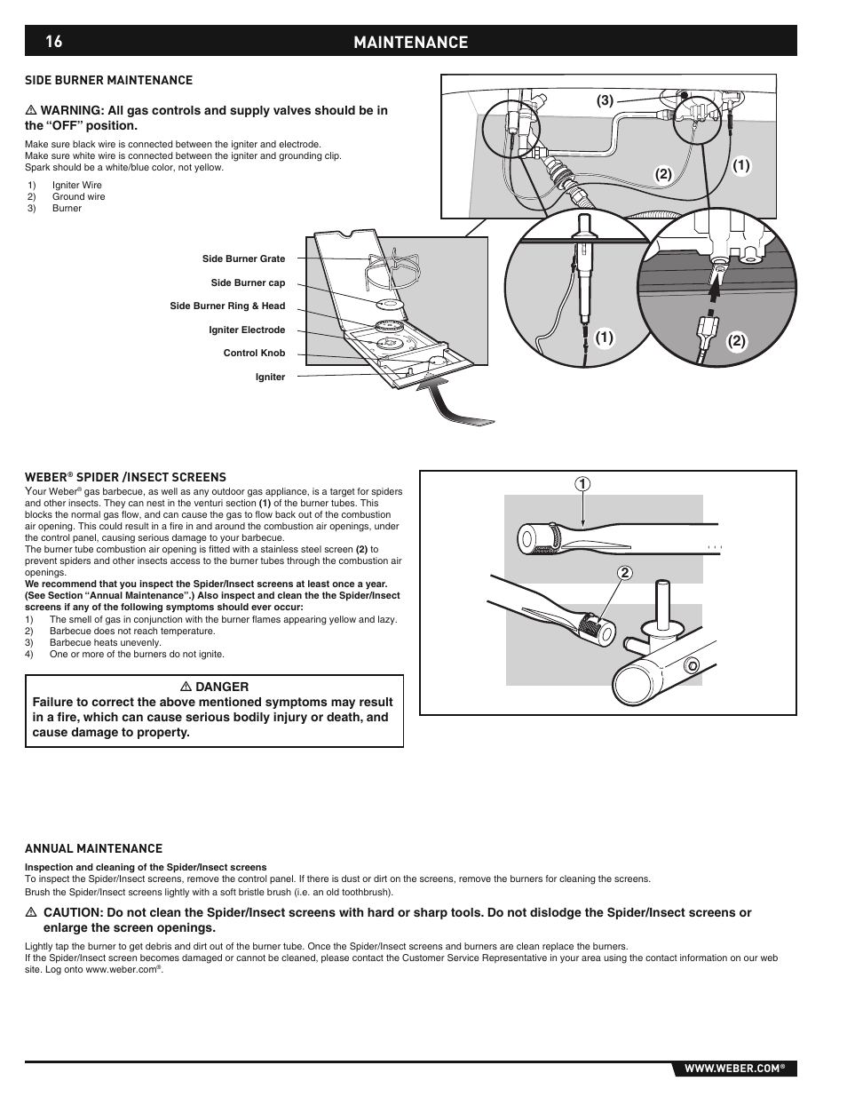 Maintenance | weber E/S-310/320 User Manual | Page 16 / 48
