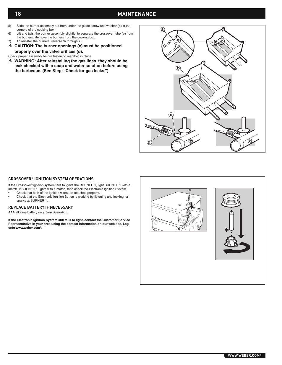 Maintenance | weber E/S-310/320 User Manual | Page 18 / 48