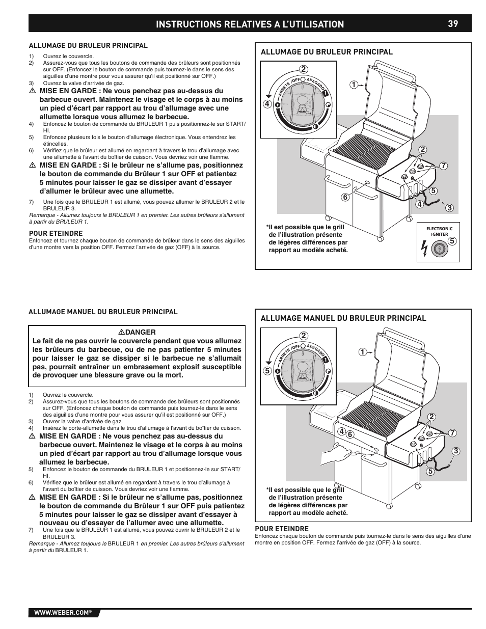 Instructions relatives a l’utilisation | weber E/S-310/320 User Manual | Page 39 / 48