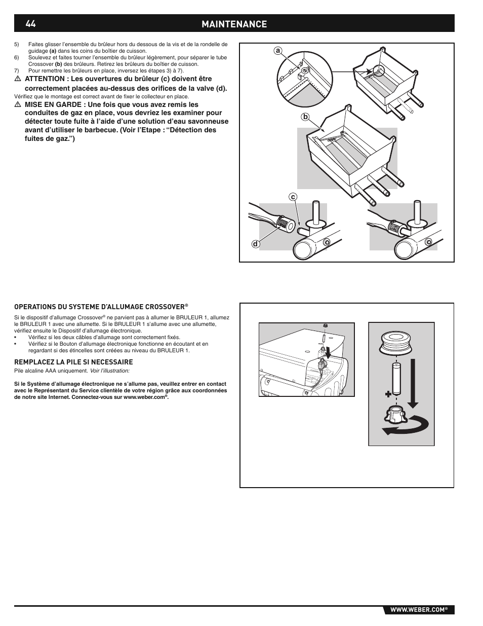 Maintenance | weber E/S-310/320 User Manual | Page 44 / 48