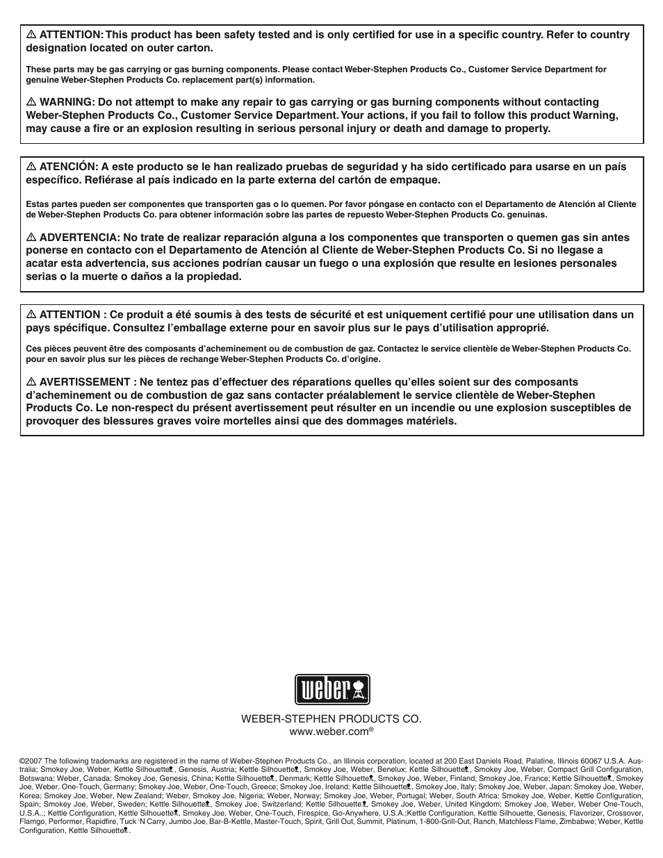 weber E/S-310/320 User Manual | Page 46 / 48