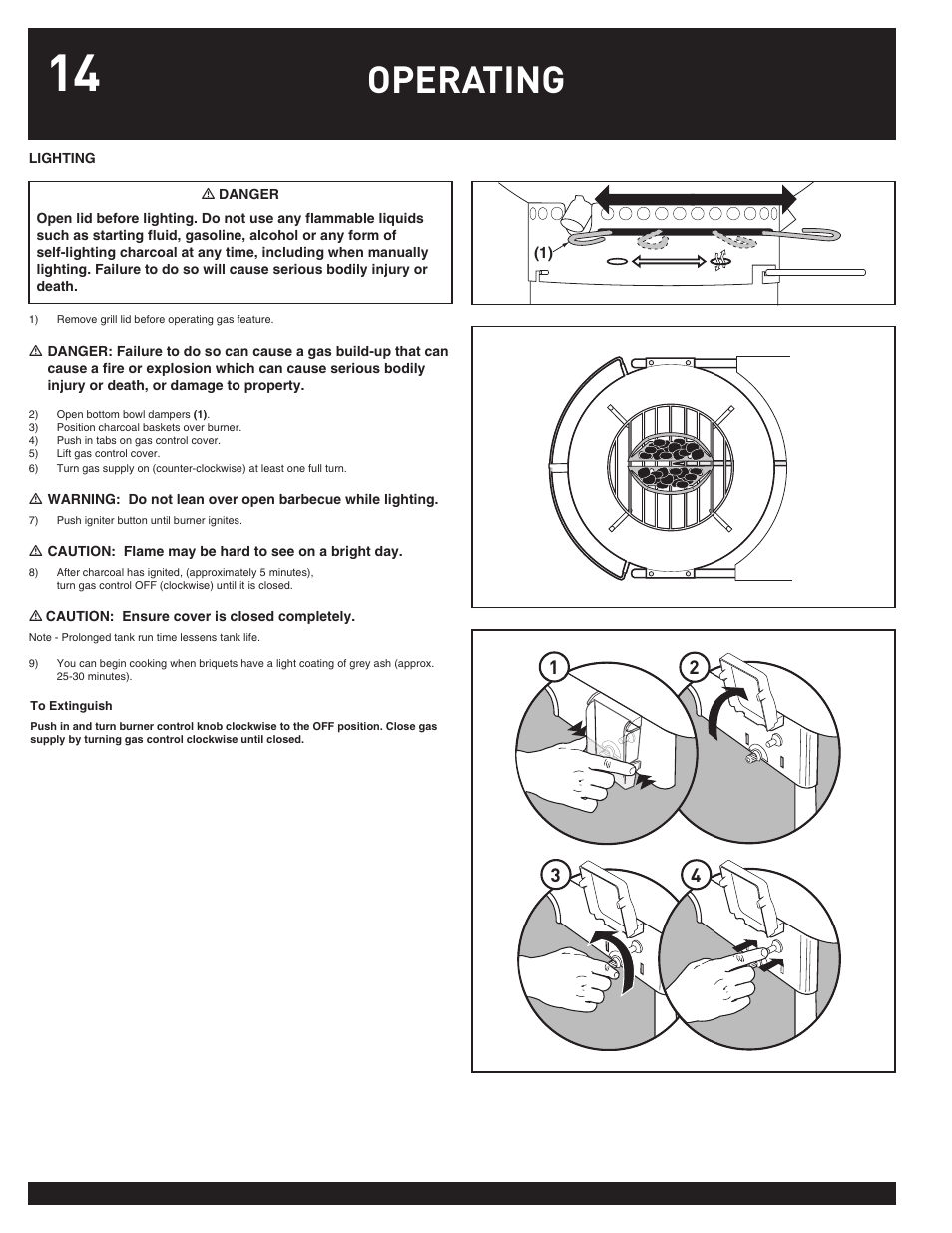 Operating | weber Performer 78763 User Manual | Page 14 / 24