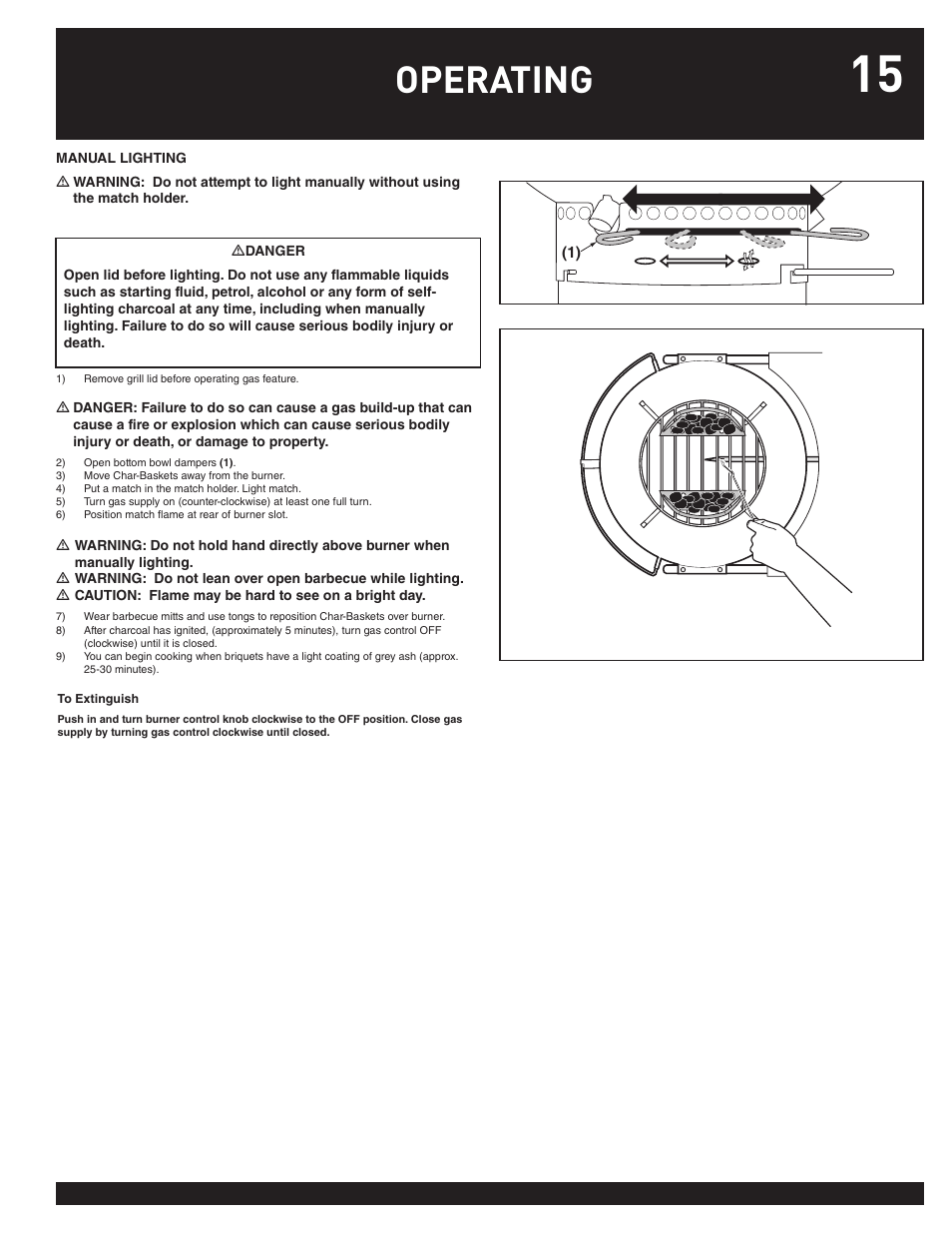 Operating | weber Performer 78763 User Manual | Page 15 / 24