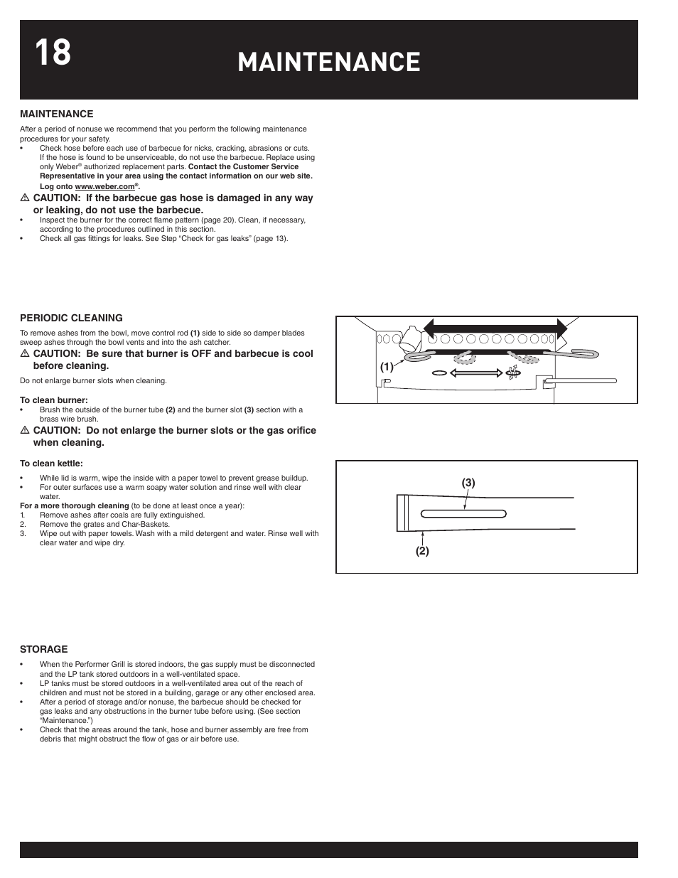 Maintenance | weber Performer 78763 User Manual | Page 18 / 24