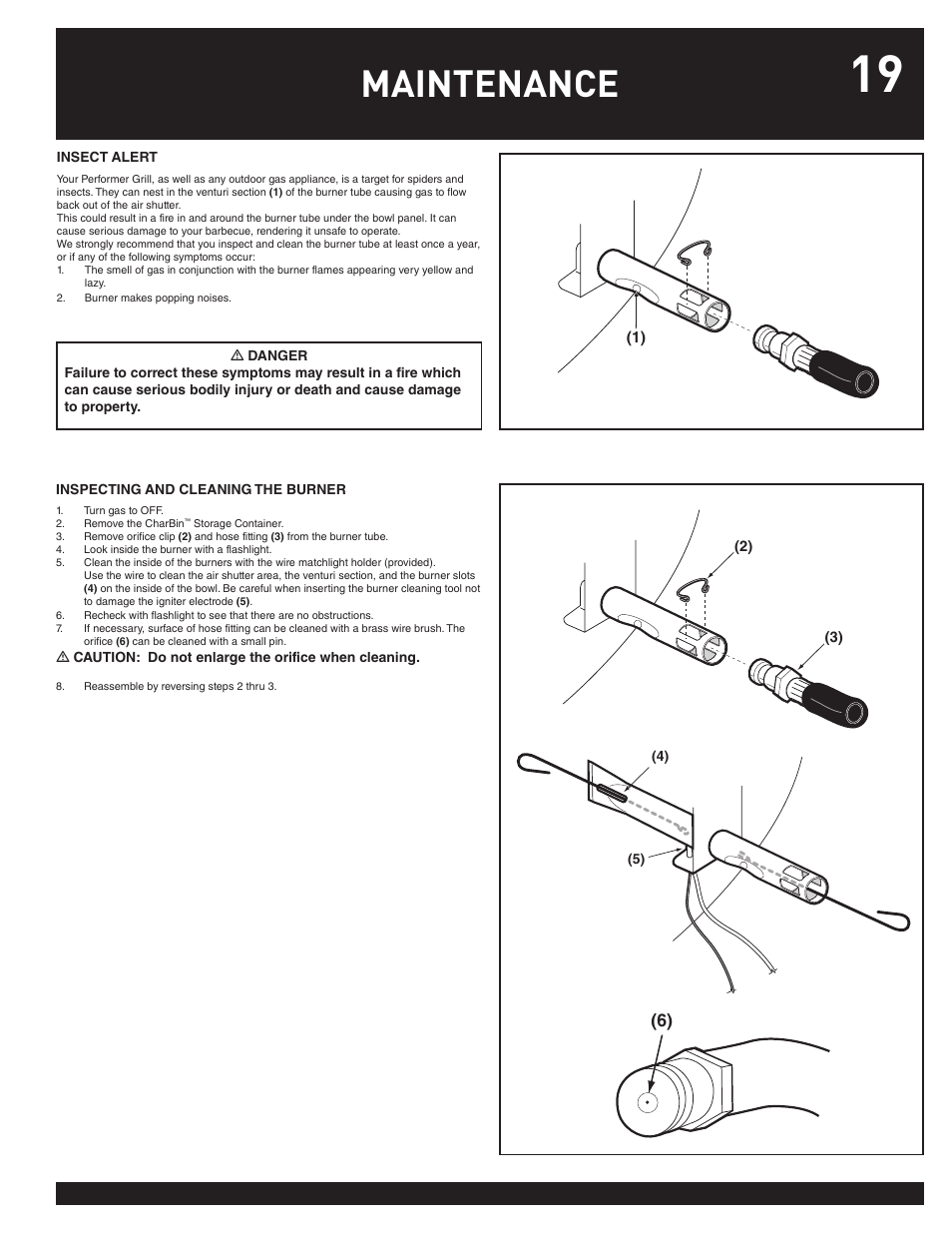 Maintenance | weber Performer 78763 User Manual | Page 19 / 24
