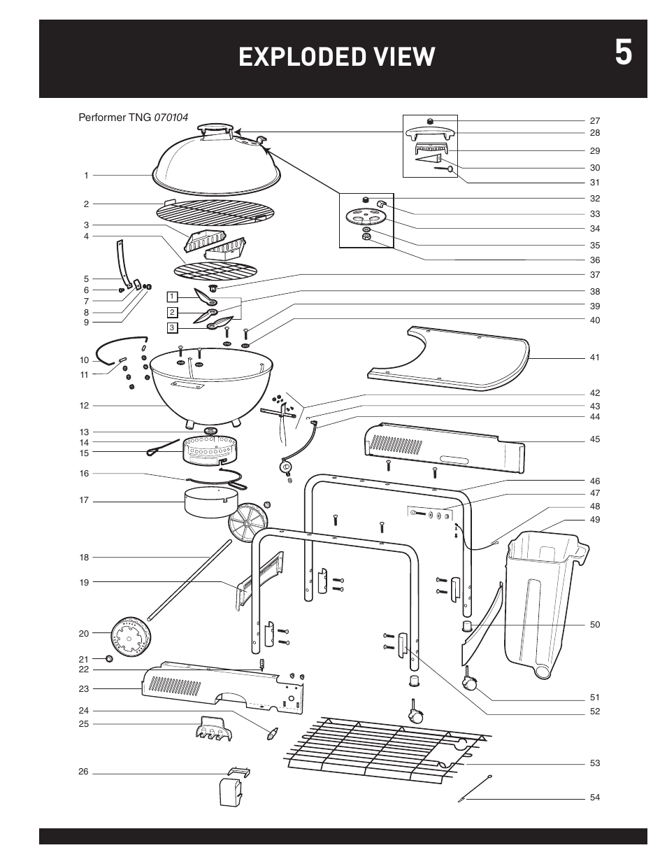 Exploded view | weber Performer 78763 User Manual | Page 5 / 24