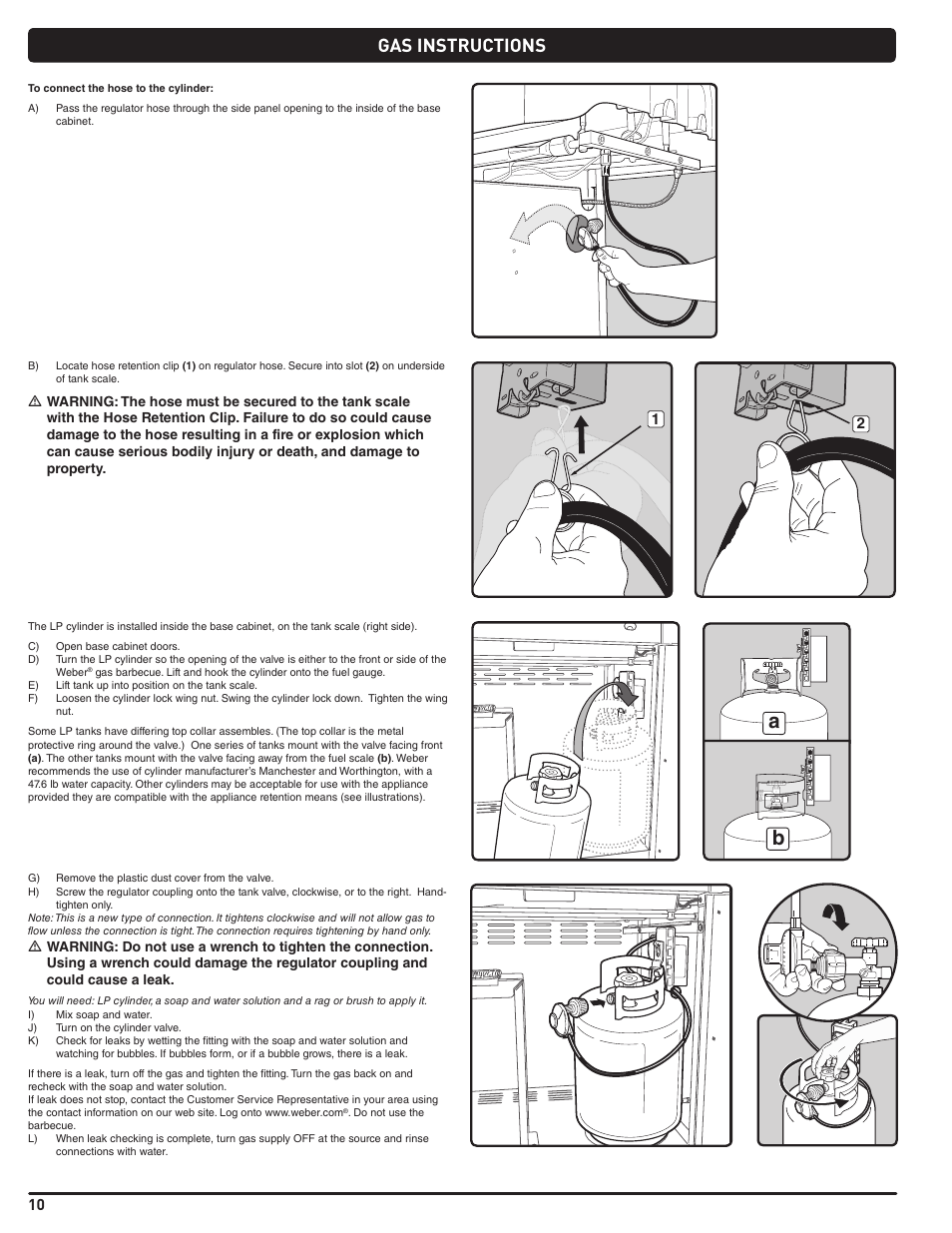 Gas instructions | weber Genesis 310 User Manual | Page 10 / 56