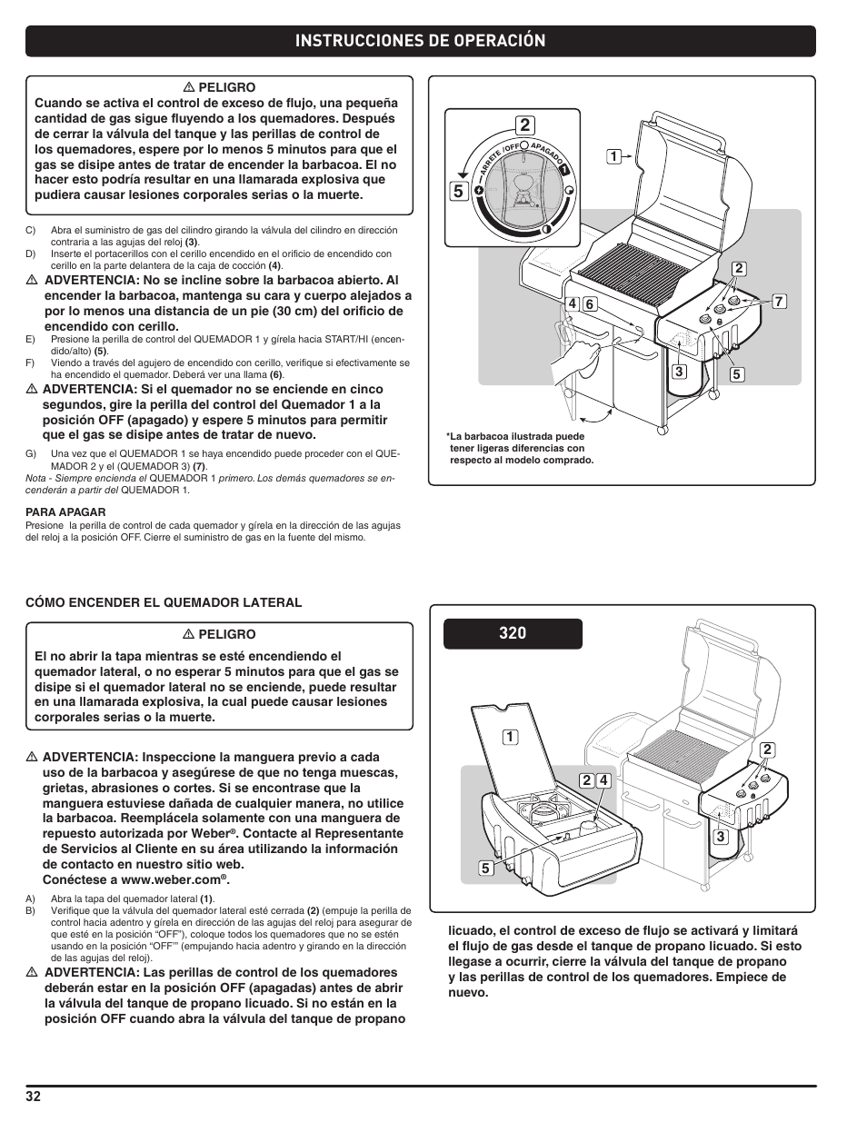 Instrucciones de operación | weber Genesis 310 User Manual | Page 32 / 56