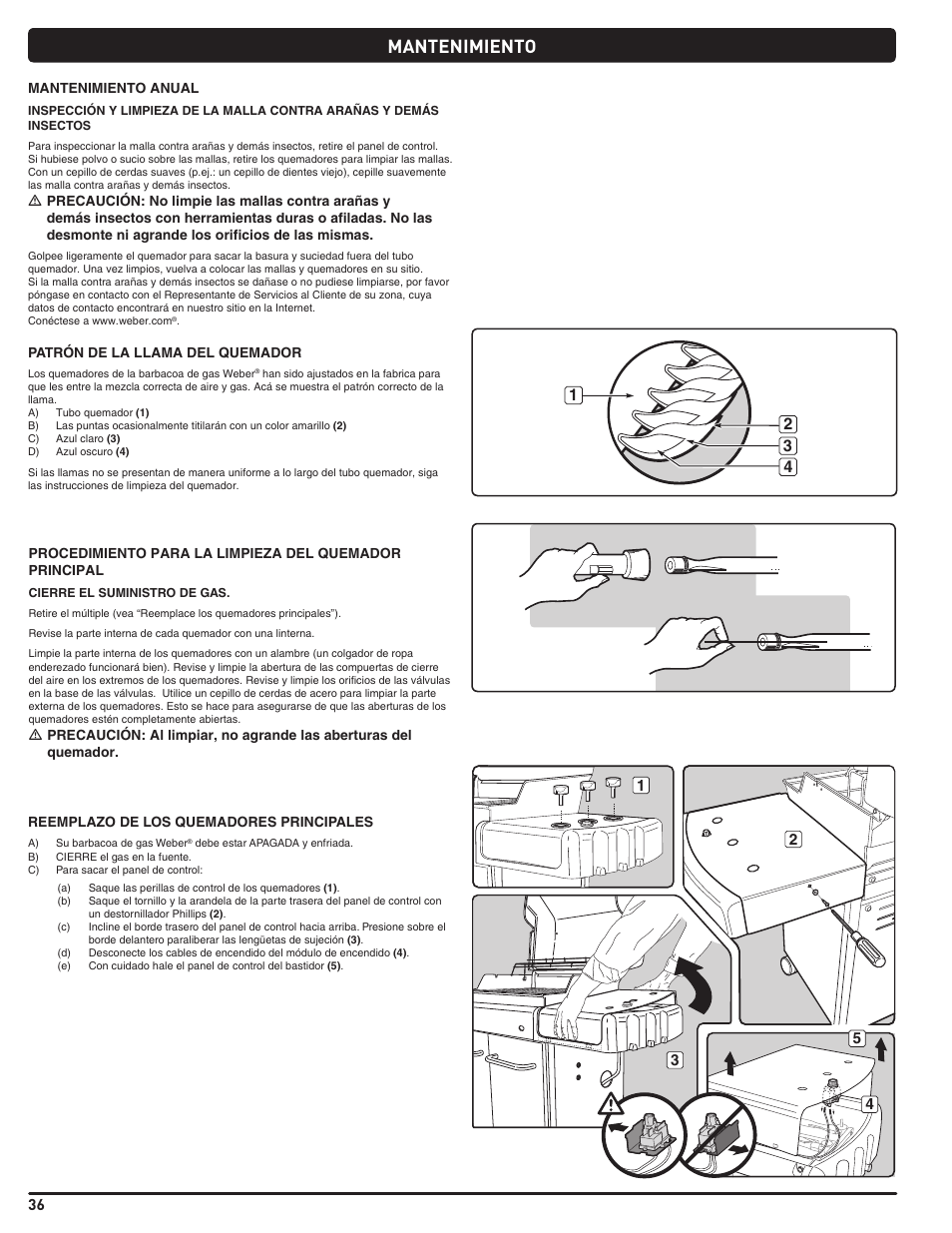Mantenimiento | weber Genesis 310 User Manual | Page 36 / 56
