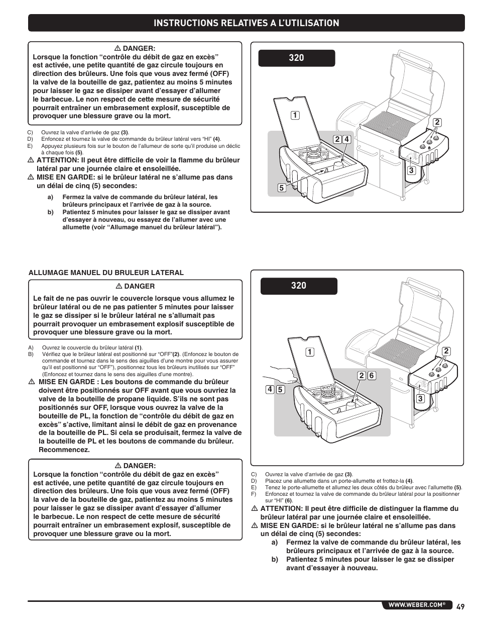 Instructions relatives a l’utilisation 320 | weber Genesis 310 User Manual | Page 49 / 56