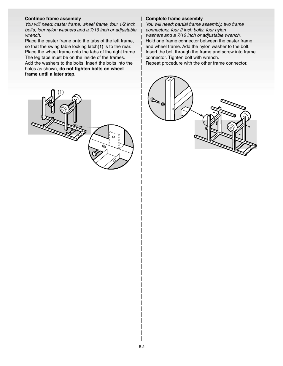 Continue frame assembly, Complete frame assembly | weber 55008 User Manual | Page 14 / 40