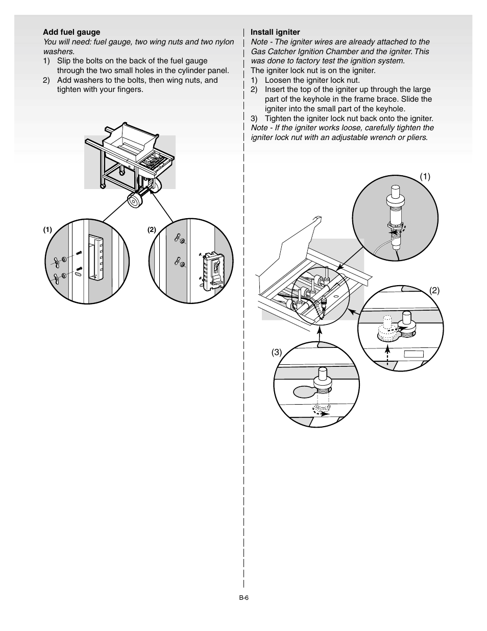 Add fuel gauge, Install igniter | weber 55008 User Manual | Page 18 / 40