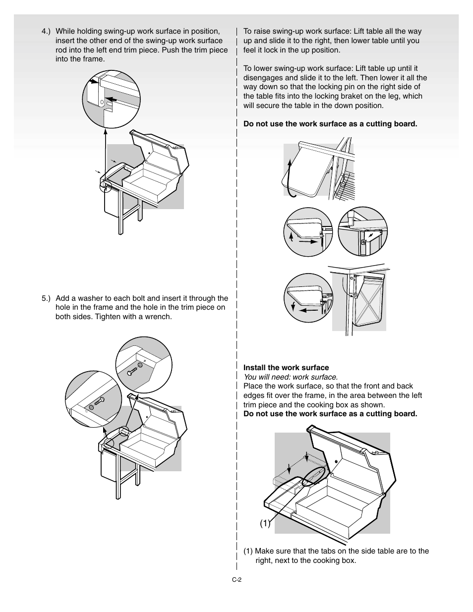 Install the work surface | weber 55008 User Manual | Page 24 / 40