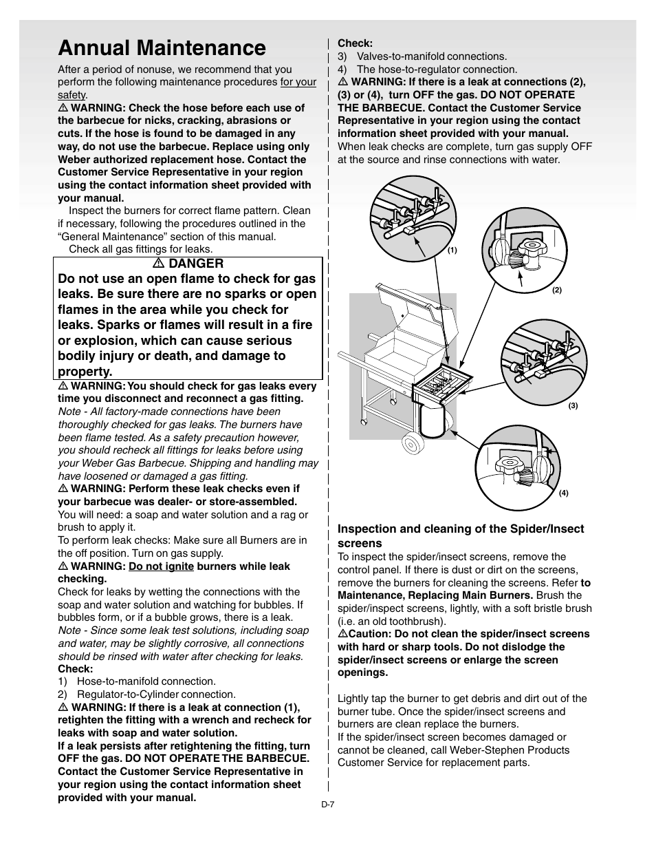 Annual maintenance | weber 55008 User Manual | Page 32 / 40