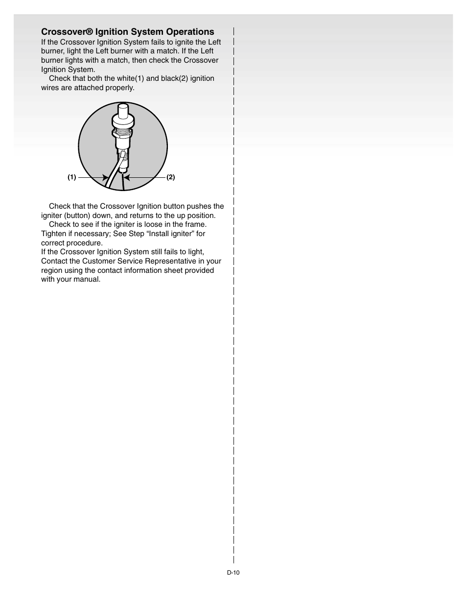 Crossover® ignition system operations | weber 55008 User Manual | Page 35 / 40