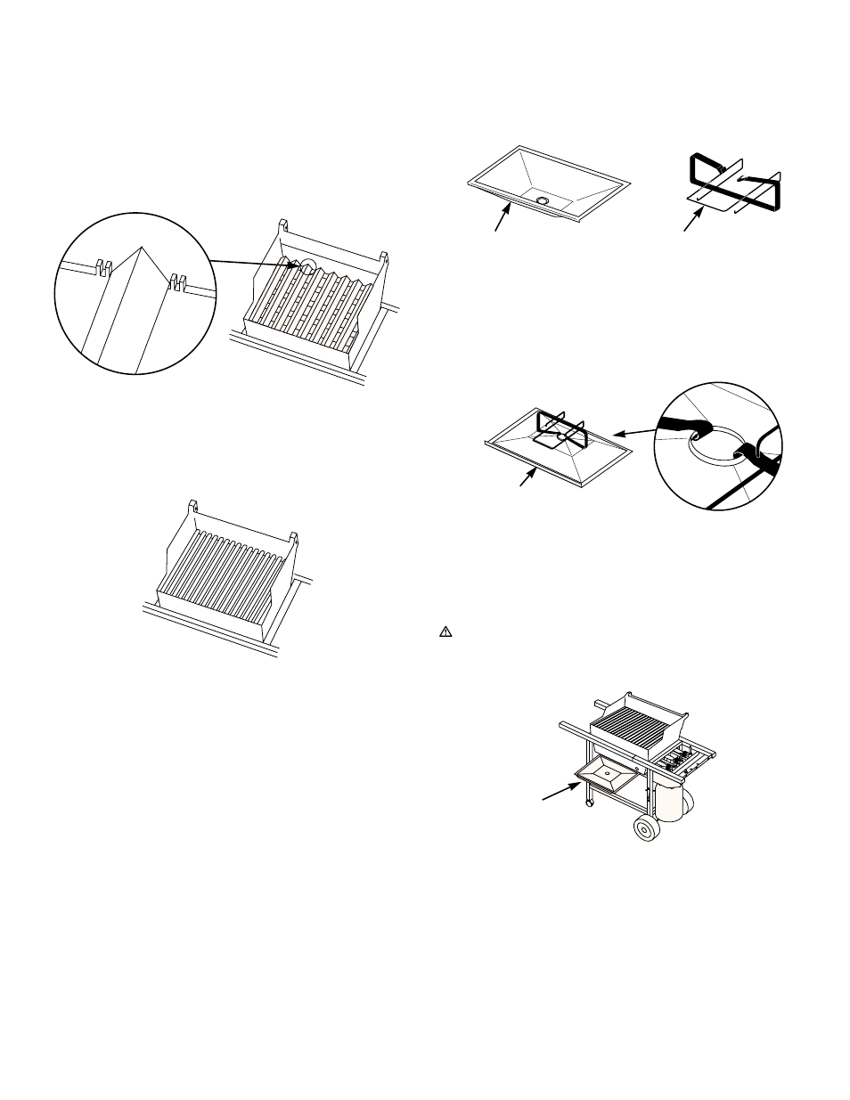 Install flavorizer bars and cooking grates, Install the bottom tray | weber 1000 LX Series User Manual | Page 19 / 36