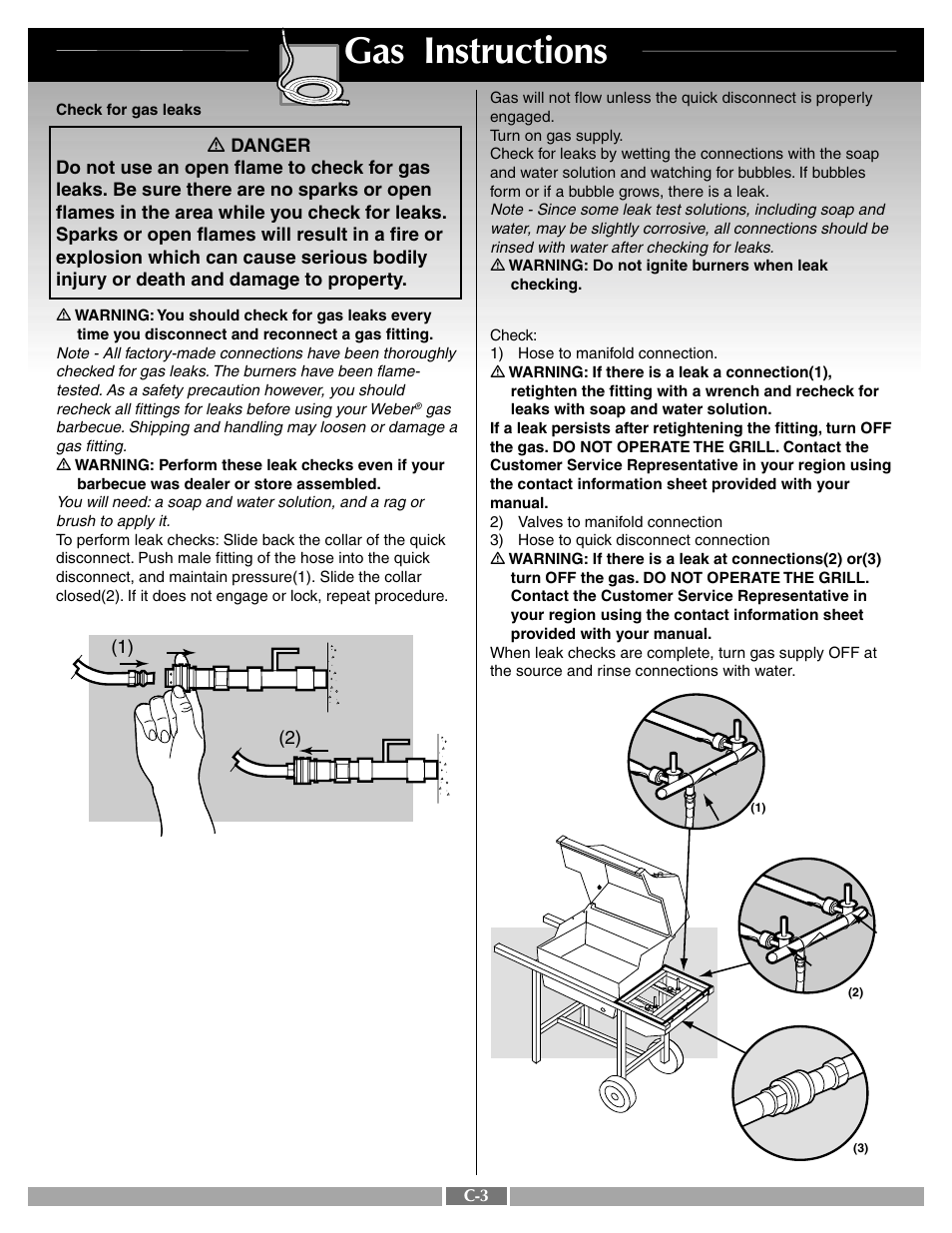 Gas instructions | weber Genesis Silver A 55263 User Manual | Page 20 / 25