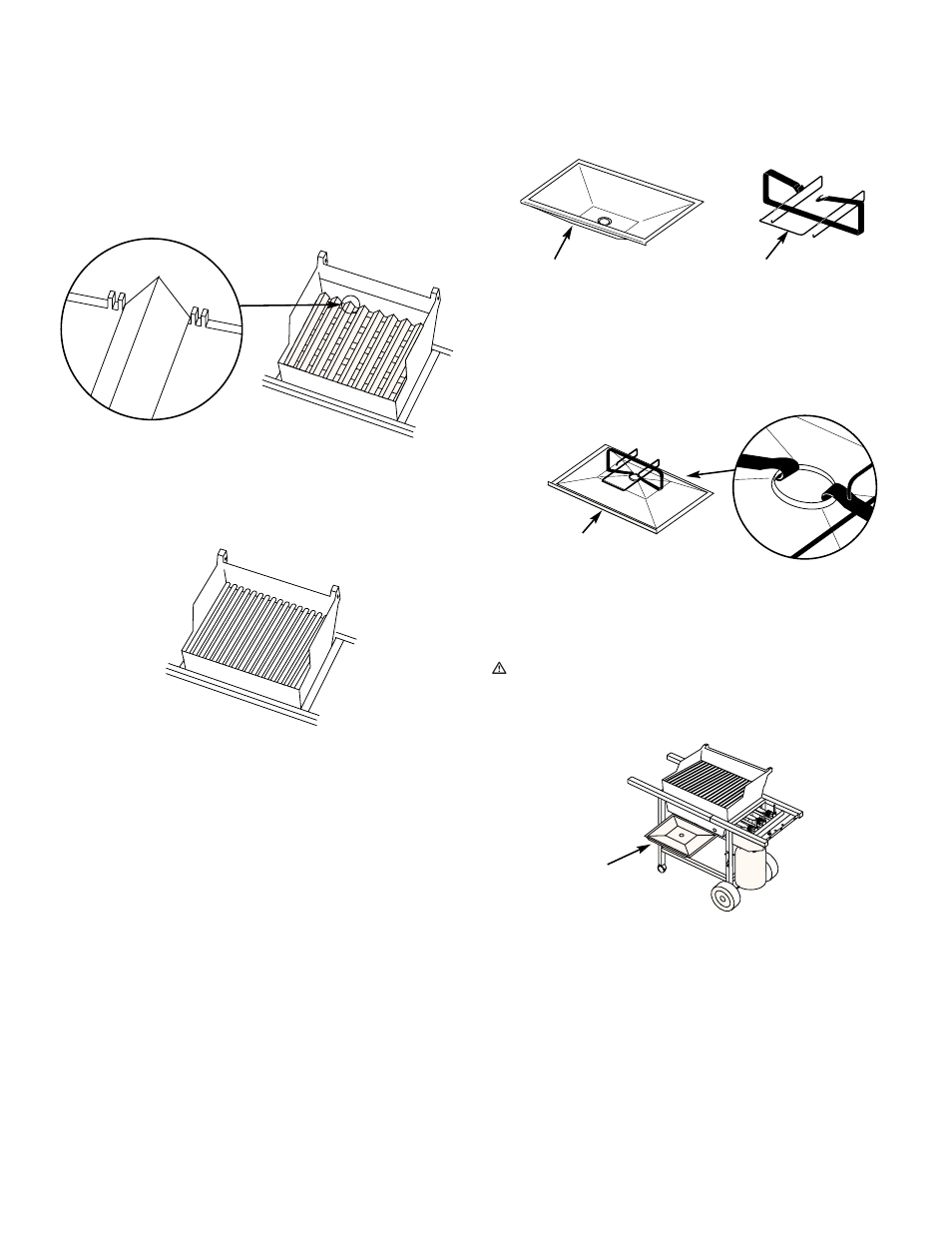 Install flavorizer bars and cooking grates, Install the bottom tray | weber 1200 User Manual | Page 19 / 36