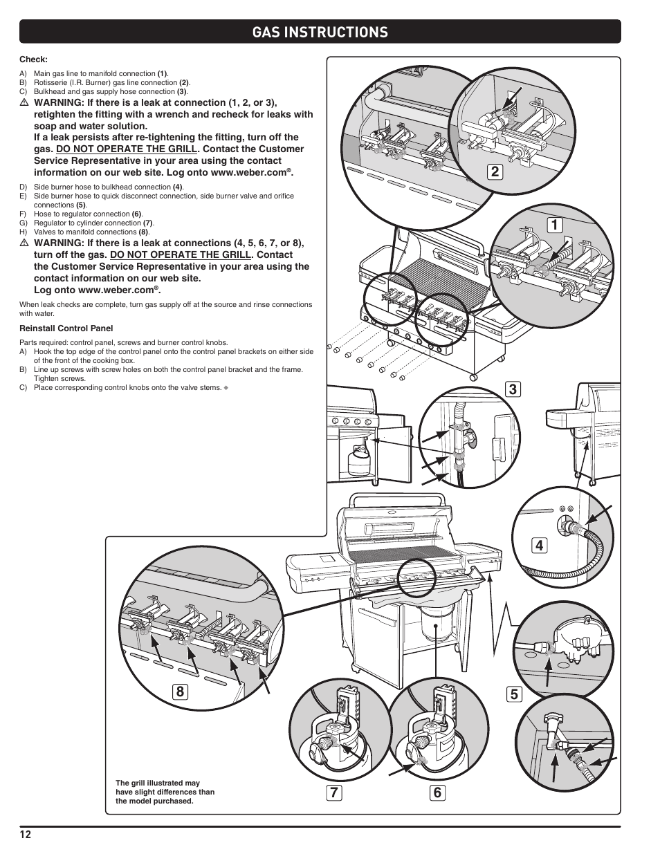 Gas instructions | weber Summit 56204 User Manual | Page 12 / 110