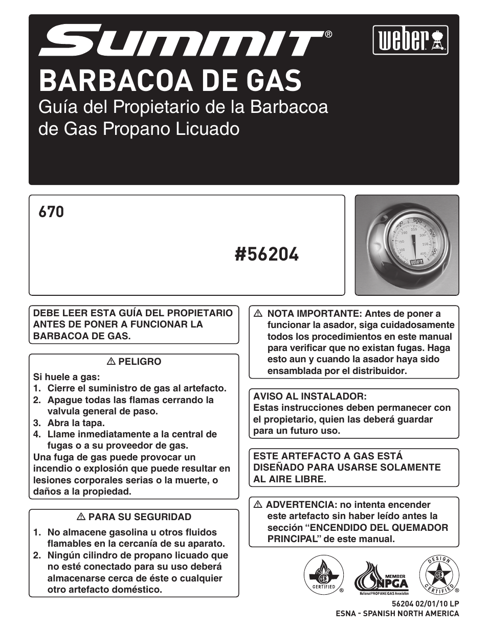 Barbacoa de gas | weber Summit 56204 User Manual | Page 37 / 110