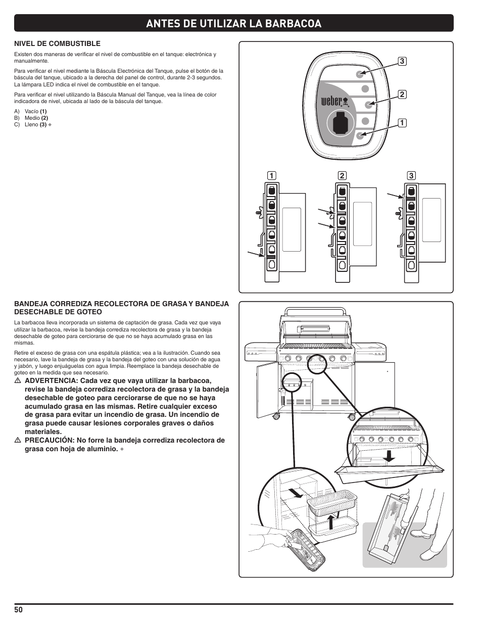 Antes de utilizar la barbacoa | weber Summit 56204 User Manual | Page 50 / 110