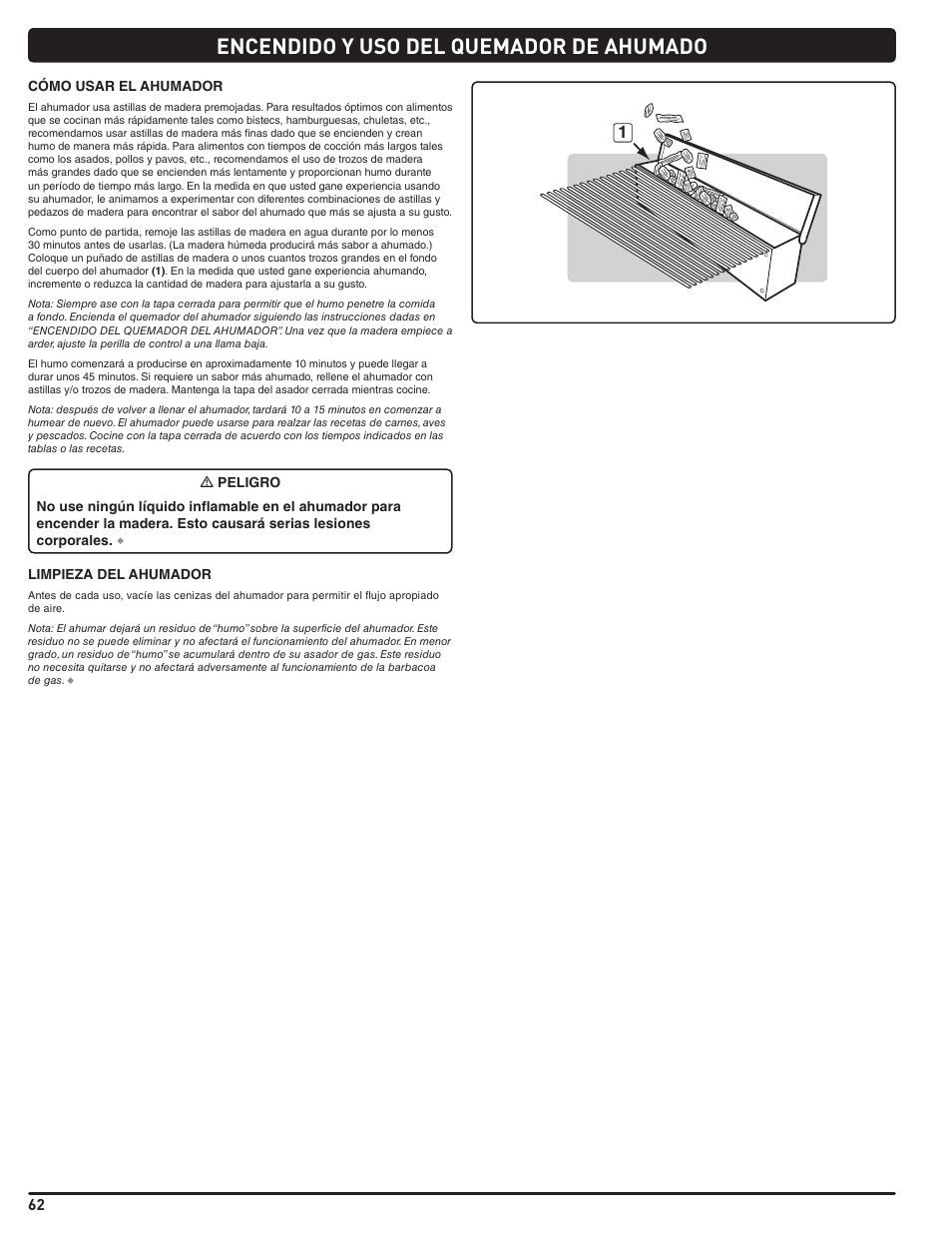 Encendido y uso del quemador de ahumado | weber Summit 56204 User Manual | Page 62 / 110
