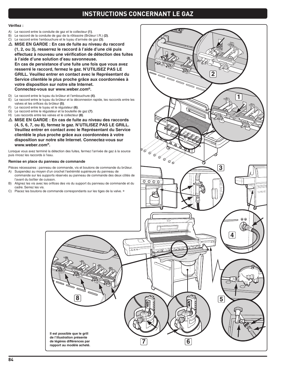Instructions concernant le gaz | weber Summit 56204 User Manual | Page 84 / 110