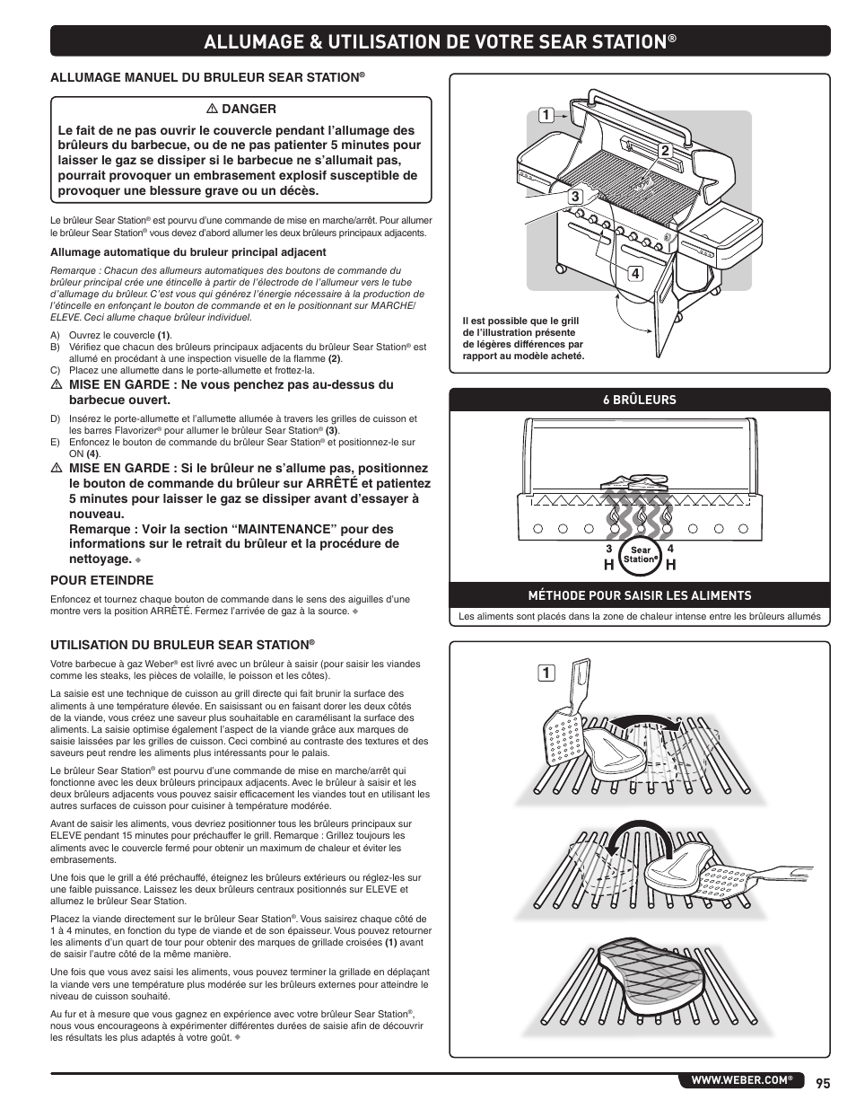 Allumage & utilisation de votre sear station | weber Summit 56204 User Manual | Page 95 / 110