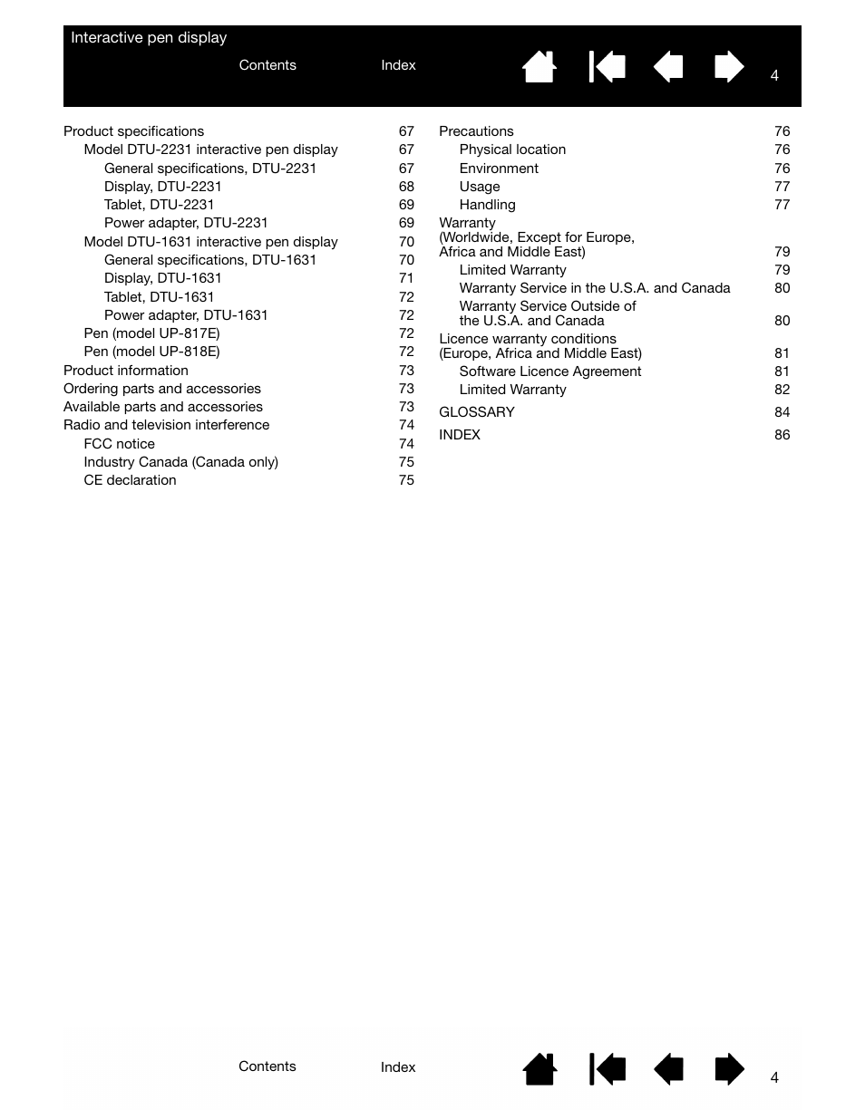 Wacom DTU-2231 User Manual | Page 4 / 88