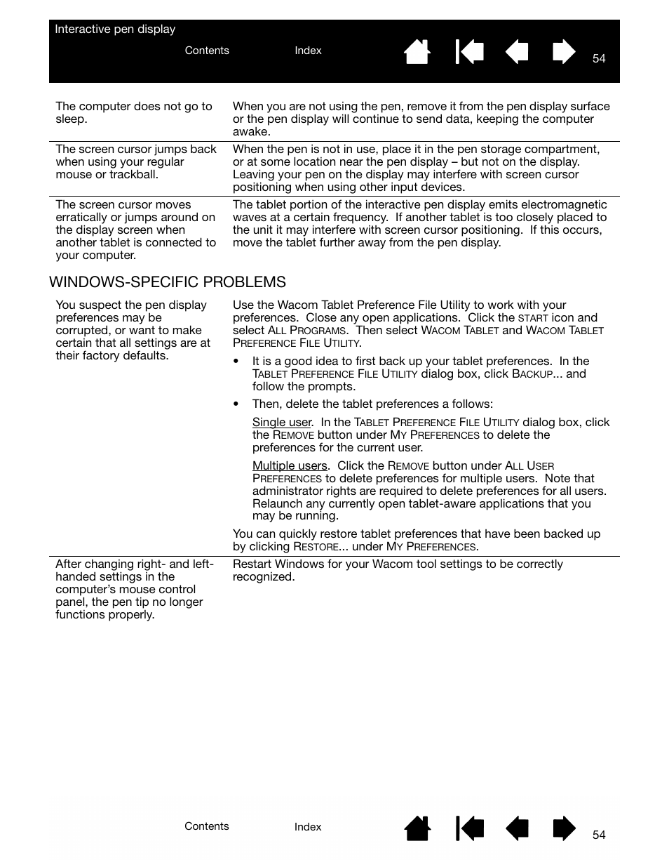 Windows-specific problems | Wacom DTU-2231 User Manual | Page 54 / 88