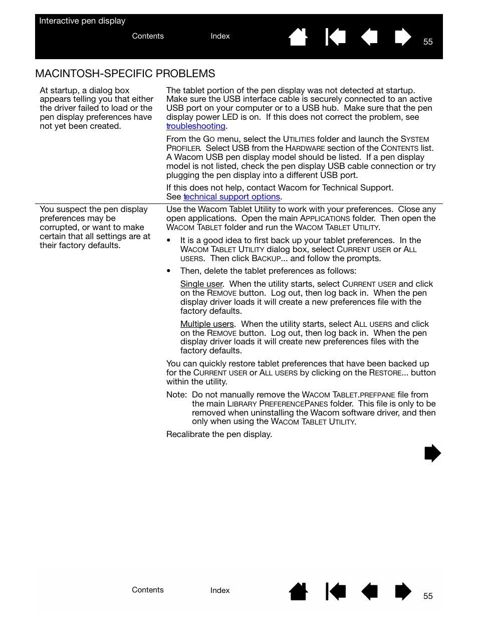 Macintosh-specific problems | Wacom DTU-2231 User Manual | Page 55 / 88