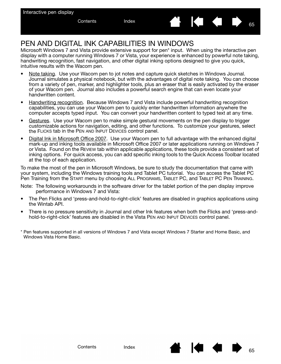 Pen and digital ink capabilities in windows | Wacom DTU-2231 User Manual | Page 65 / 88