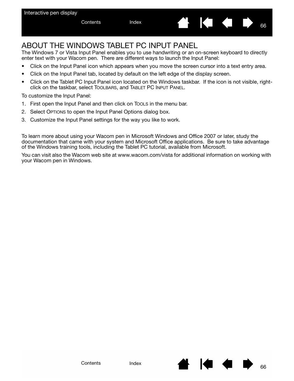 About the windows tablet pc input panel | Wacom DTU-2231 User Manual | Page 66 / 88