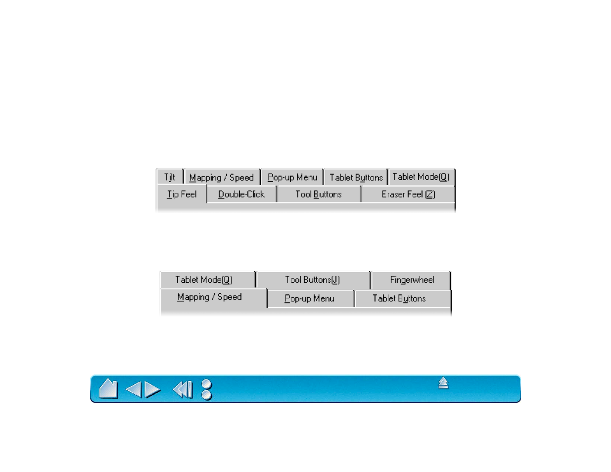 Customizing your tools, Pen and airbrush tabs, 2dmouse and 4dmouse tabs | 2d mouse and 4d mouse tabs | Wacom Intuos2 XD-0608-R User Manual | Page 53 / 165