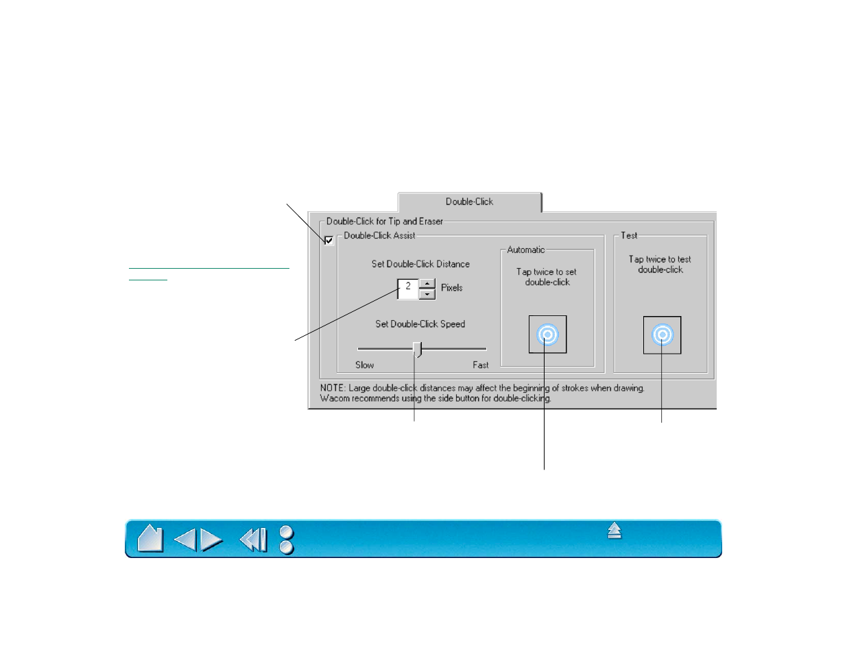 Adjusting double-click | Wacom Intuos2 XD-0608-R User Manual | Page 56 / 165