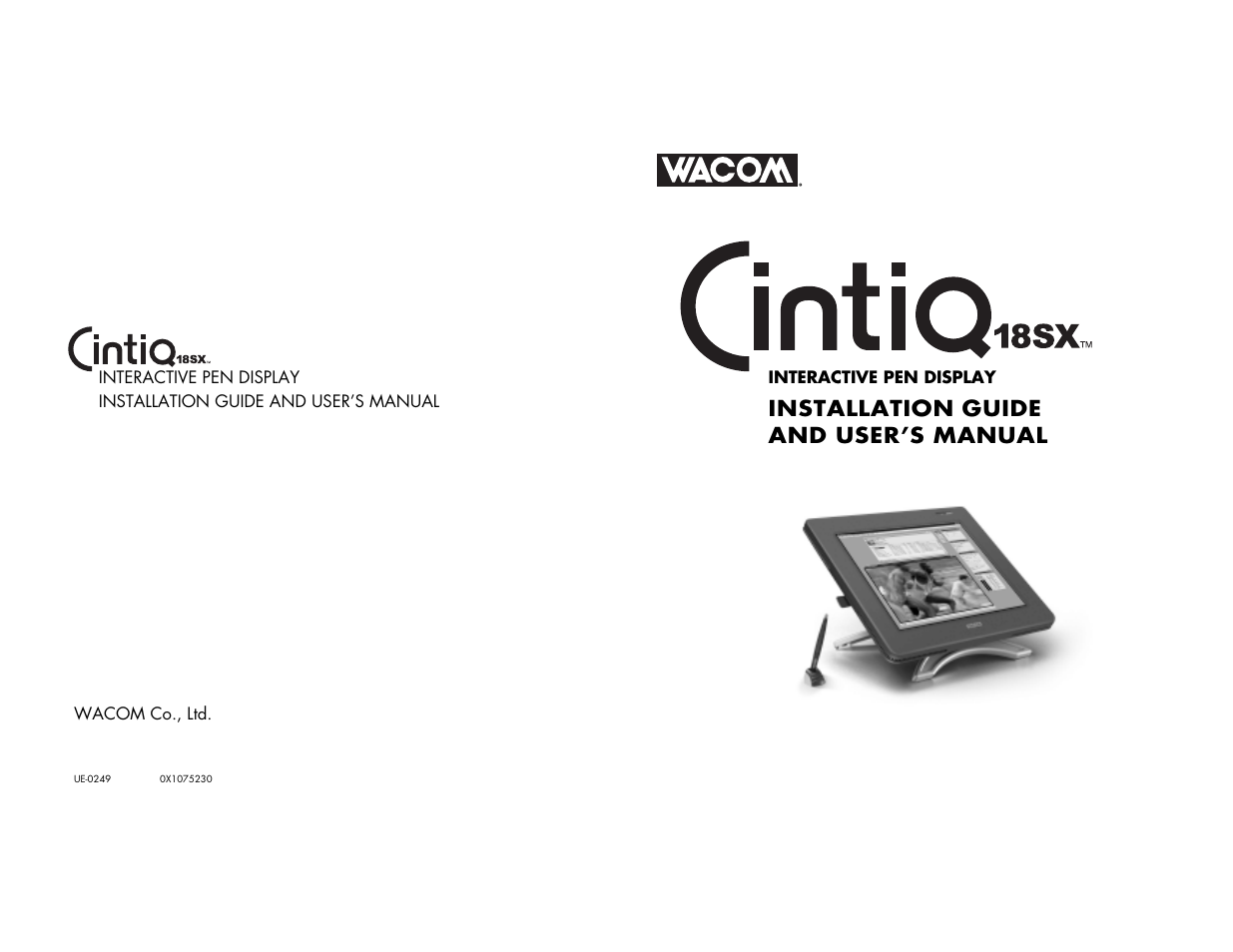 Wacom Cintiq 18SX User Manual | 62 pages