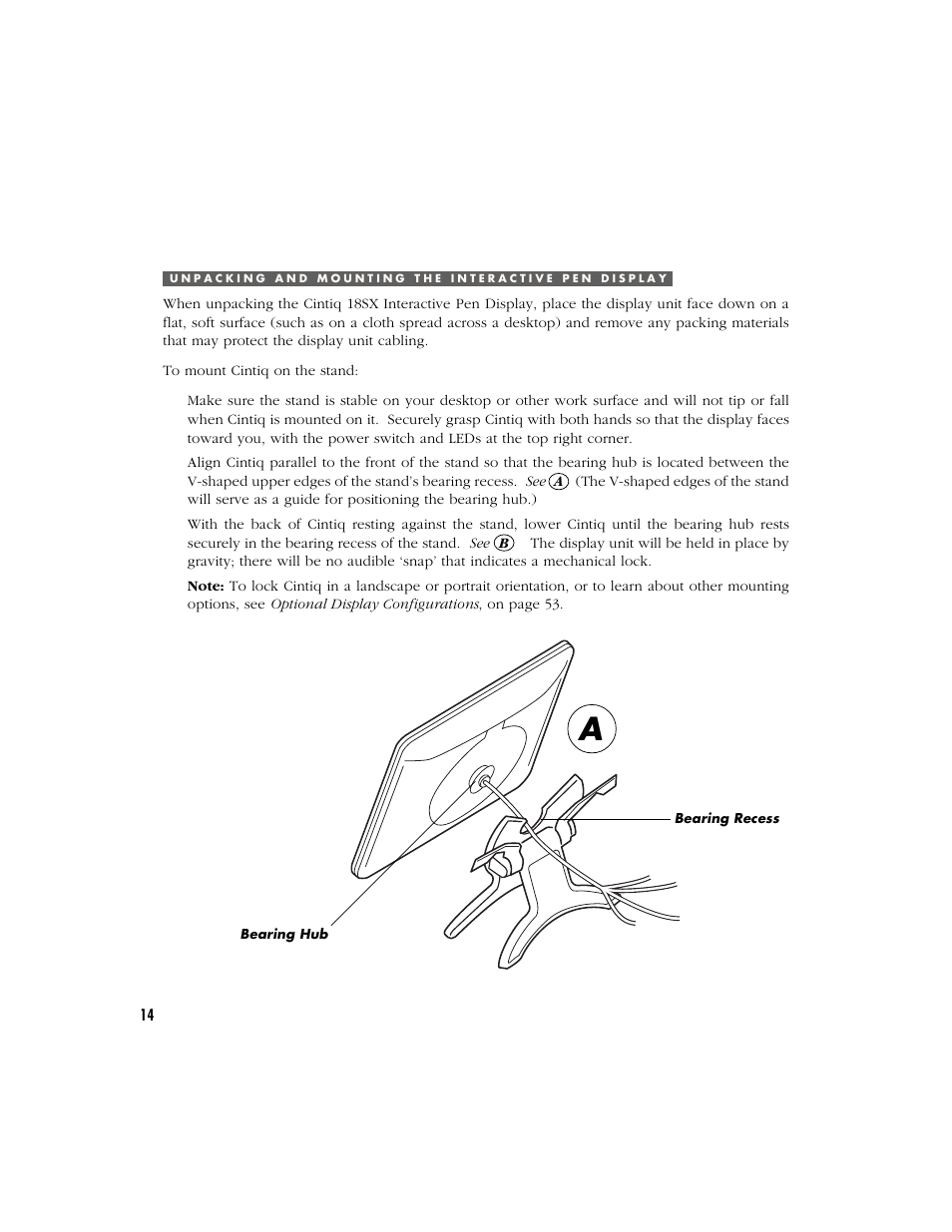 Unpacking and mounting the interactive pen display | Wacom Cintiq 18SX User Manual | Page 16 / 62