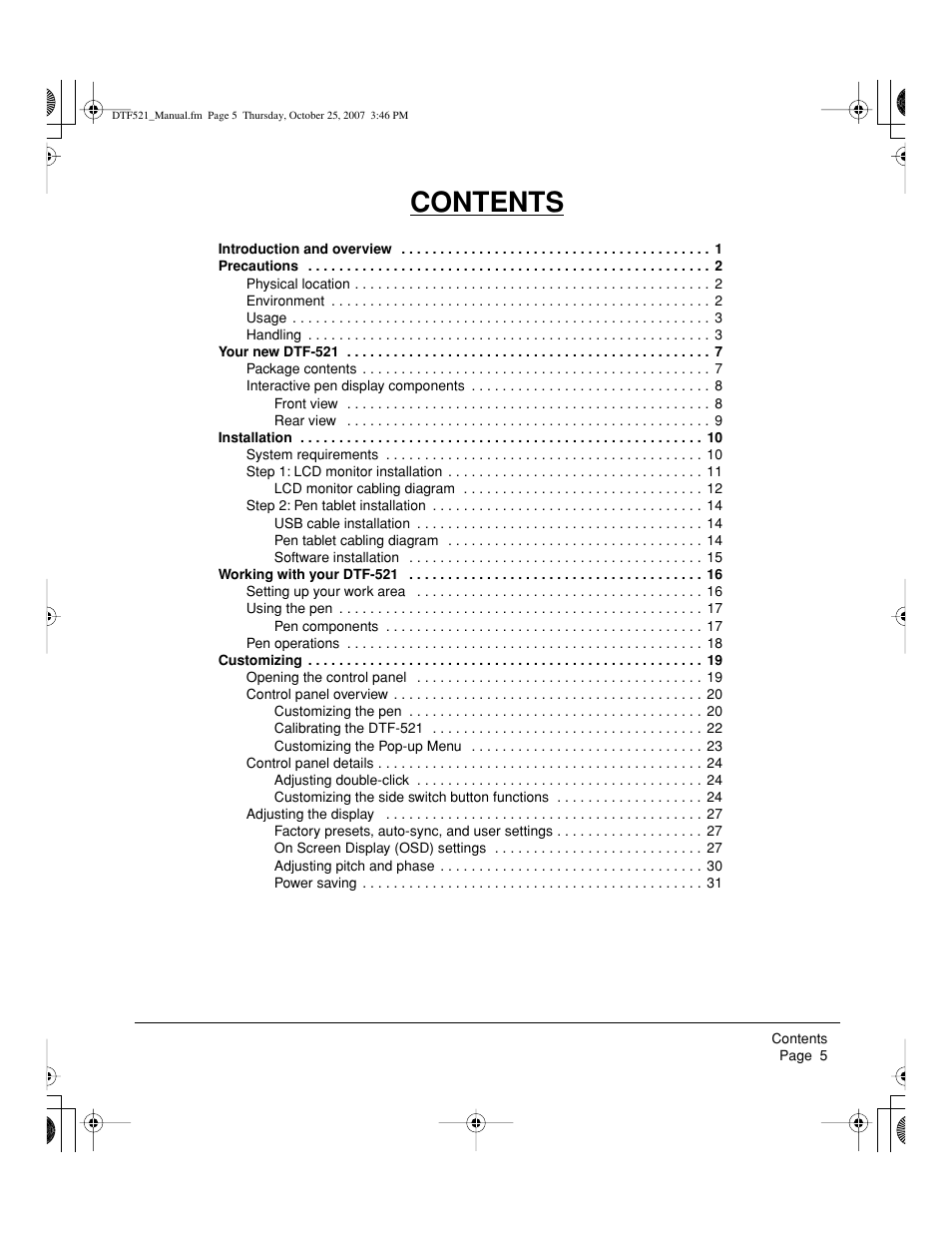 Wacom DTF-521 User Manual | Page 7 / 60