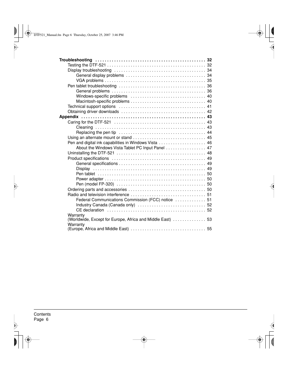 Wacom DTF-521 User Manual | Page 8 / 60