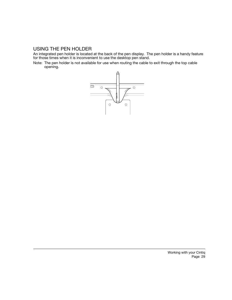 Using the pen holder | Wacom 21UX User Manual | Page 31 / 92