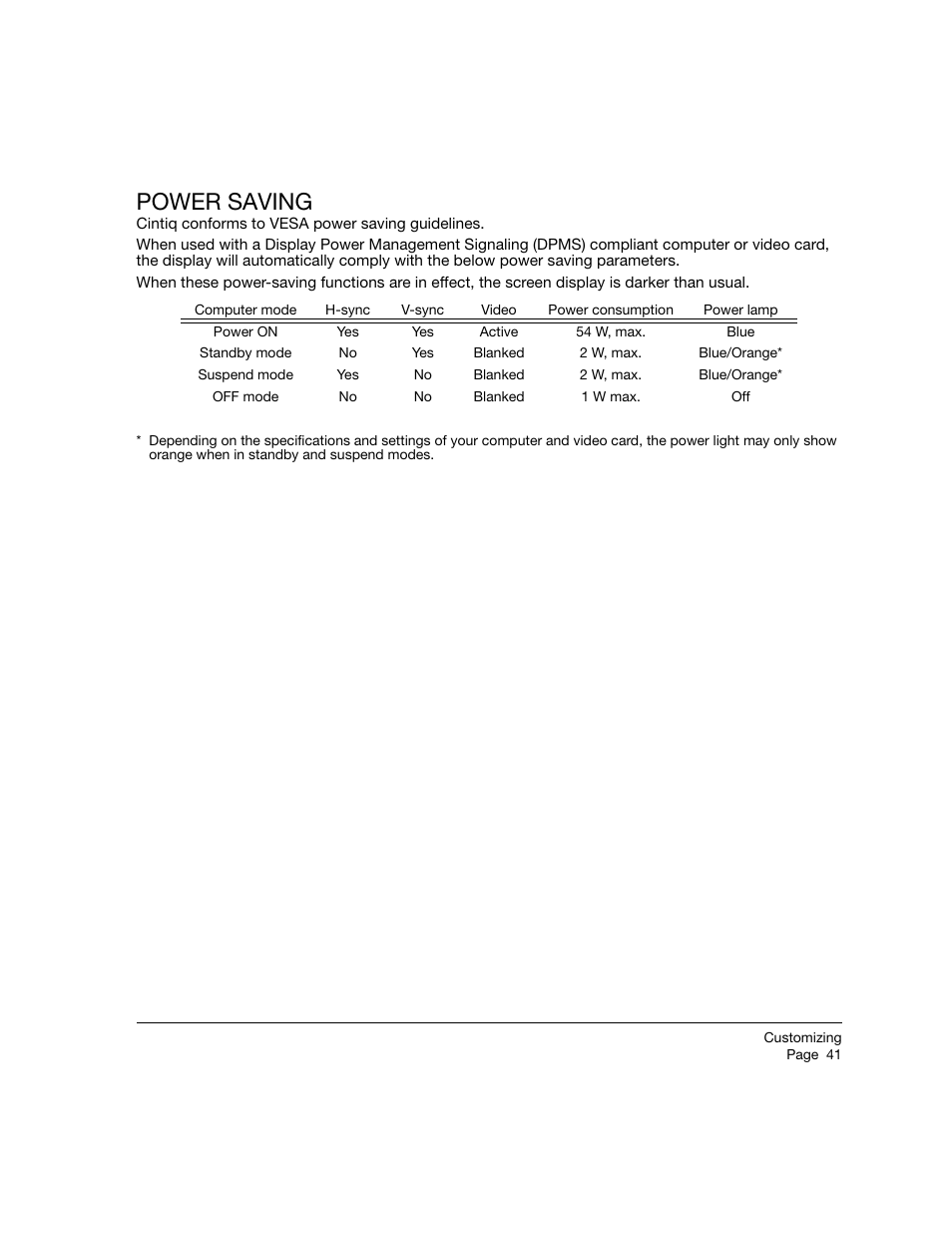 Power saving | Wacom 21UX User Manual | Page 43 / 92