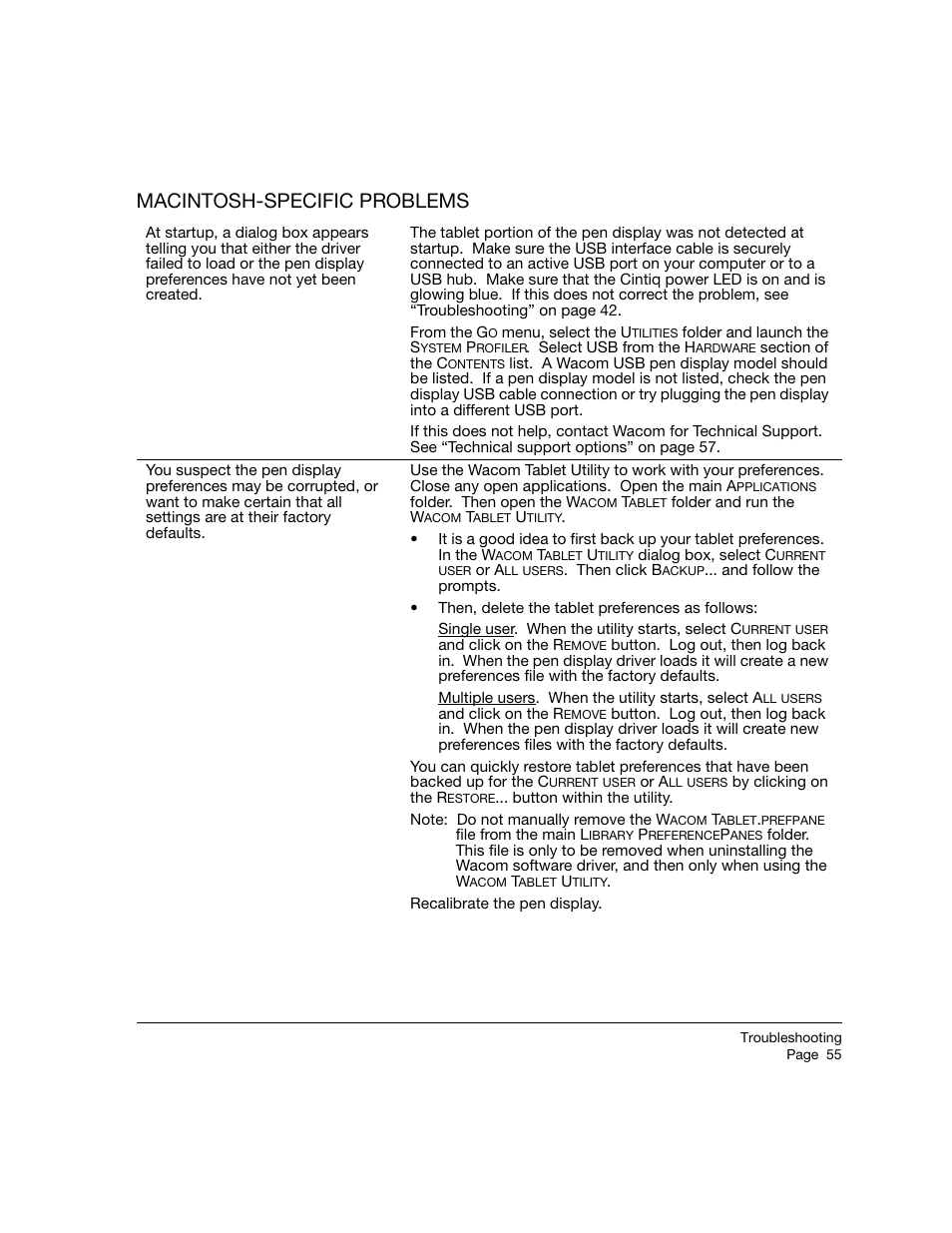 Macintosh-specific problems | Wacom 21UX User Manual | Page 57 / 92