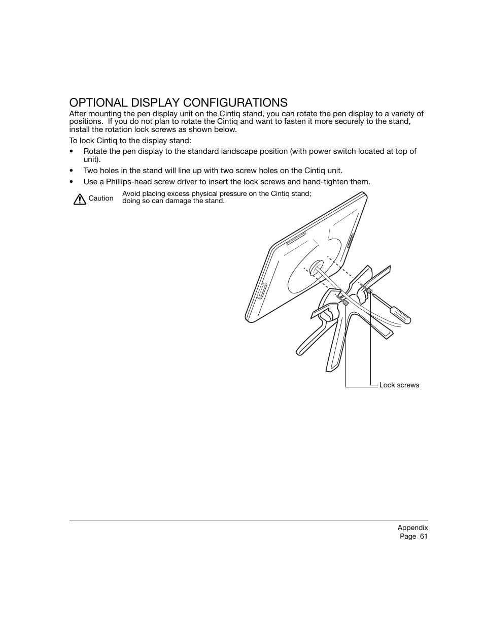 Optional display configurations | Wacom 21UX User Manual | Page 63 / 92