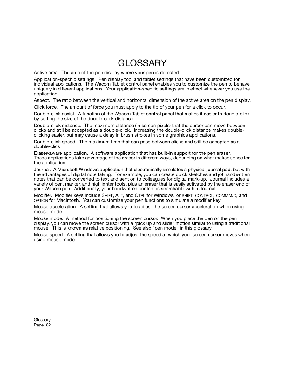 Glossary | Wacom 21UX User Manual | Page 84 / 92