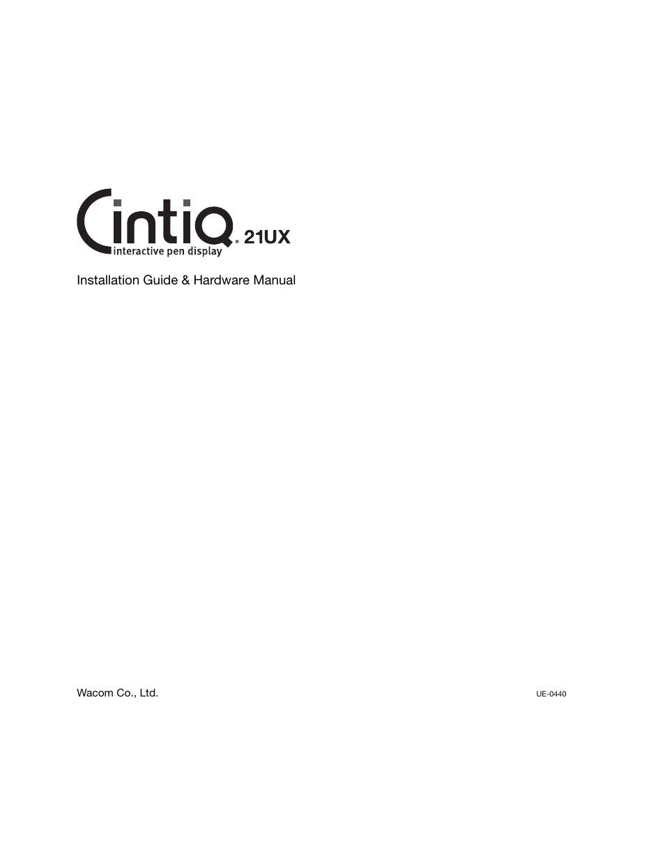 Installation guide & hardware manual | Wacom 21UX User Manual | Page 92 / 92