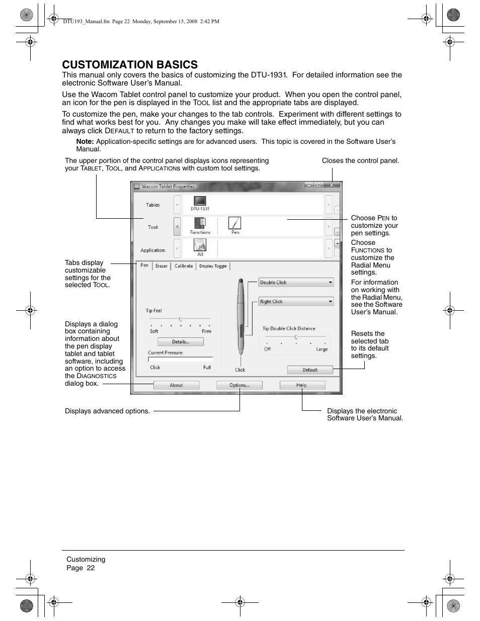 Customization basics | Wacom DTU-1931 User Manual | Page 26 / 56