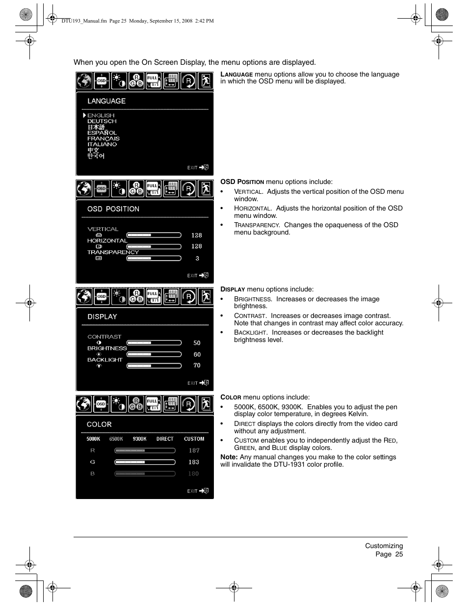 Wacom DTU-1931 User Manual | Page 29 / 56